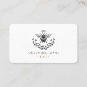 Elegant Queen Bee Honey Zwart Wit Goud Visitekaartje
