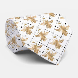 Elegant Queen Bee Honeycomb Pattern Stropdas