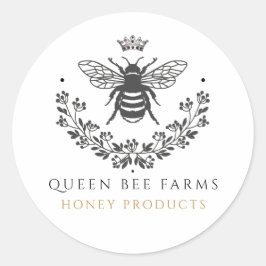 Elegant  Queen Bee Productlabel Ronde Sticker