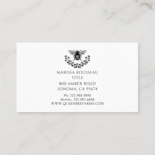 Elegant Queen Bee Visitekaartje (Achterkant)