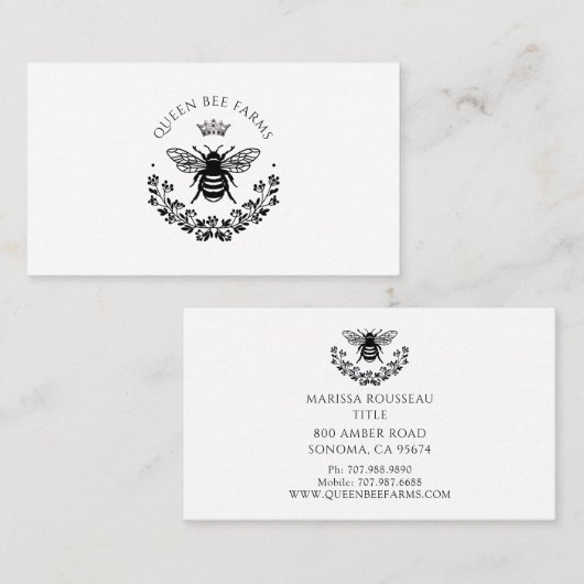 Elegant Queen Bee Visitekaartje (Voorkant / Achterkant)