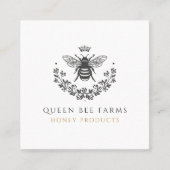 Elegant Queen Bee Zwart Wit Goud Vierkante Visitekaartje (Voorkant)