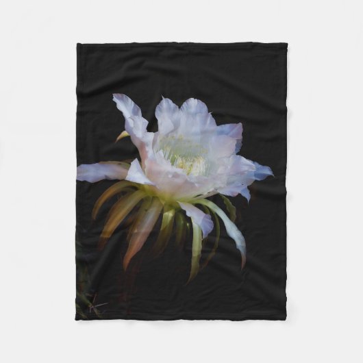 Elegant Queen-of-the-Night Cactus flower Fleece Deken (Voorkant)