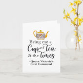 Elegant Queen Victoria Bookish Tea Afstuderen Kaart (Gele Bloem)