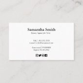 Elegant Quill Pen Logo Visitekaartje (Achterkant)