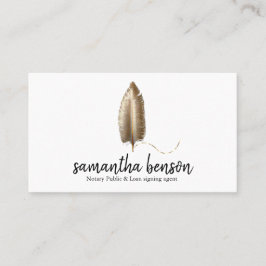 Elegant Quill Pen Logo Visitekaartje