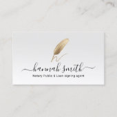 Elegant Quill Pen Logo Visitekaartje (Voorkant)