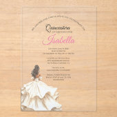 Elegant Quinceanera 15th Birthday Acryl Uitnodigingen (Voorkant)