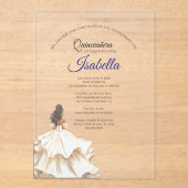 Elegant Quinceanera 15th Birthday Acryl Uitnodigingen (Voorkant)
