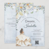 Elegant Quinceanera 15th Birthday Invitation Kaart (Voorkant / Achterkant)