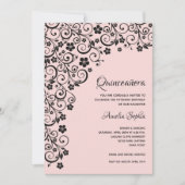 Elegant Quinceañera Black en Pink Kaart (Voorkant)