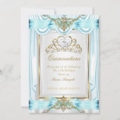 Elegant Quinceanera Blauwgroen Blue Gold Silver Wh Kaart (Voorkant)