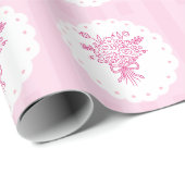 Elegant Quinceañera bloemboeket | Roze & Wit Cadeaupapier (Rol Hoek)