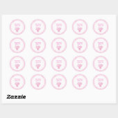 Elegant Quinceañera bloemboeket | Roze & Wit  Ronde Sticker (Vel)