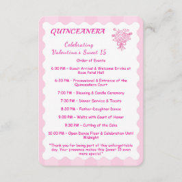 Elegant Quinceañera Bloemenboeket | PROGRAMMEREN Informatiekaartje