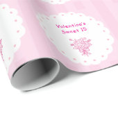 Elegant Quinceañera Bloemenboeket | Roze en wit Cadeaupapier (Rol Hoek)