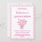 Elegant Quinceañera Bloemenboeket | Roze en wit Kaart (Voorkant)