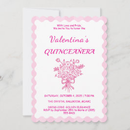 Elegant Quinceañera Bloemenboeket | Roze en wit Kaart