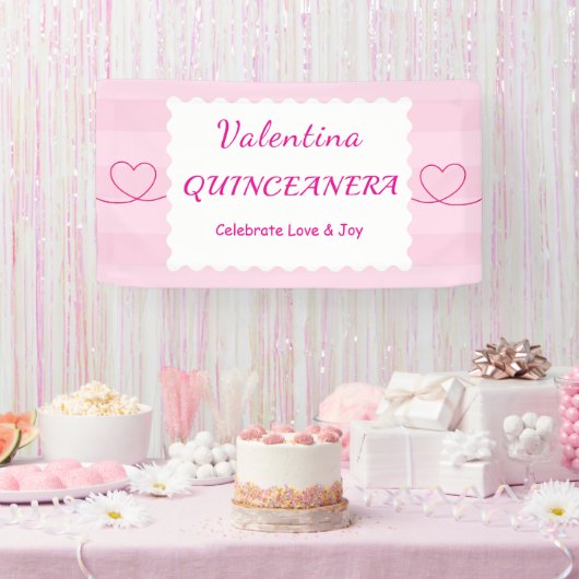 Elegant Quinceañera Bloemenboeket | Roze & Wit Spandoek (Feest)