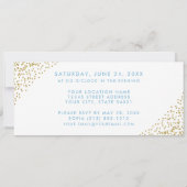 Elegant Quinceanera Blue en Gold Ticket Kaart (Achterkant)