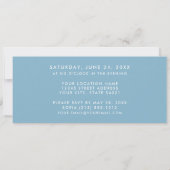 Elegant Quinceanera Blue en White Ticket Kaart (Achterkant)
