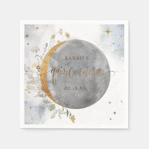 Elegant Quinceañera Celestial Moon and Stars Servet