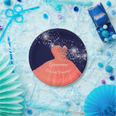 Elegant Quinceañera Coral Gown Paper Bord (Feest)