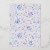 Elegant Quinceanera Diamonds Princess Dress Gold Folie Uitnodiging (Achterkant)