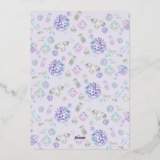 Elegant Quinceanera Diamonds Princess Dress Gold Folie Uitnodiging (Achterkant)