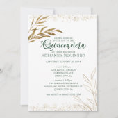 Elegant Quinceanera en Mass Green en Gold Leaf Kaart (Voorkant)