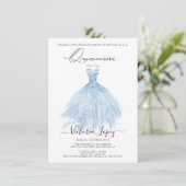 Elegant Quinceañera Glitter Sparkle Spain Kaart (Staand voorkant)
