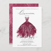 Elegant Quinceañera Glitter Sparkle Spain Kaart (Voorkant / Achterkant)