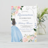 Elegant Quinceañera Invitation Card Kaart (Staand voorkant)