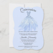 Elegant Quinceanera Mis Quince Blue Violet Glitter Kaart (Voorkant)