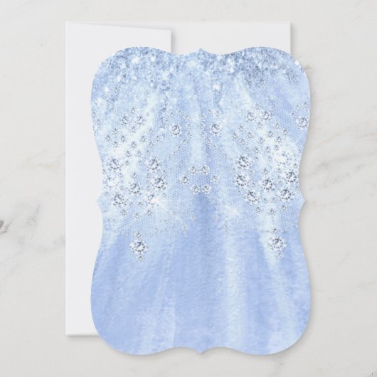 Elegant Quinceanera Mis Quince Blue Violet Glitter Kaart (Achterkant)