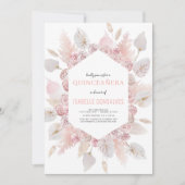 Elegant QUINCEAÑERA Modern Boho Waterverf Blush Kaart (Voorkant)