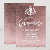 Elegant Quinceanera Modern Roos Gold 15e verjaarda Kaart (Voorkant / Achterkant)
