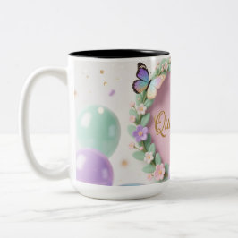 Elegant Quinceañera Mug – Sweet 15 Birthday Gift Tweekleurige Koffiemok