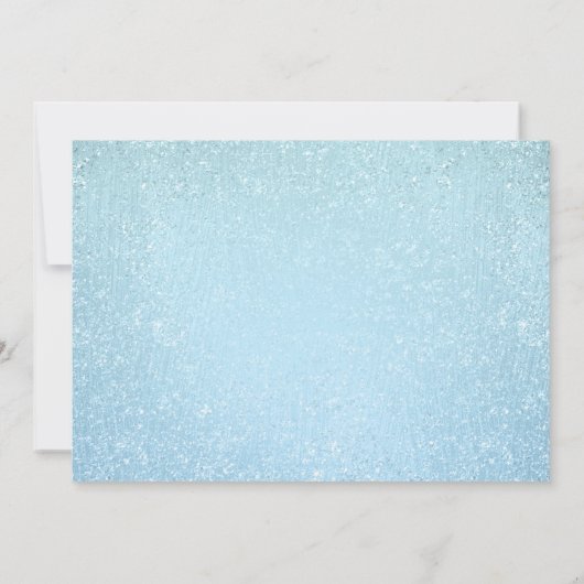 Elegant Quinceanera Party Blue Glitter look Paint Kaart (Achterkant)