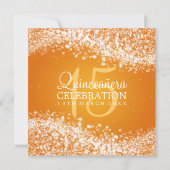 Elegant Quinceanera Party Sparging Wave 2 Oranje Kaart (Achterkant)
