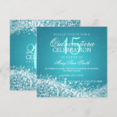 Elegant Quinceanera Party Sparging Wave 2 Turquoi Kaart (Voorkant / Achterkant)