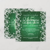 Elegant Quinceañera Party Winter Sparkle 2 Green Kaart (Voorkant / Achterkant)