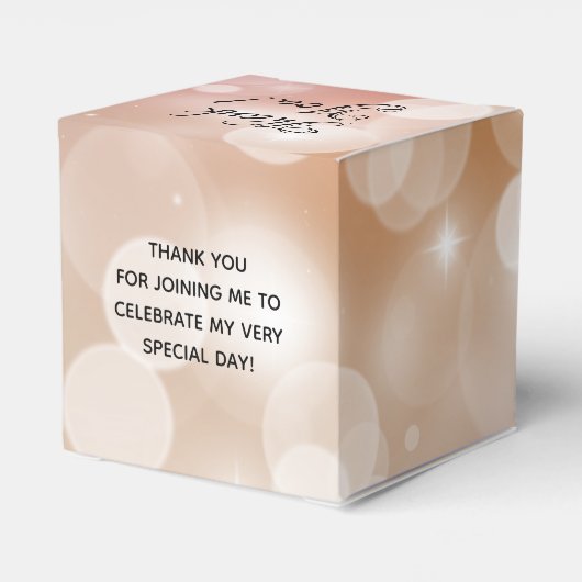 Elegant Quinceañera Pink Blush Bokeh Bedankdoosjes (Achterkant)