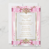 Elegant Quinceanera Pink Gold Silver White Kaart (Achterkant)