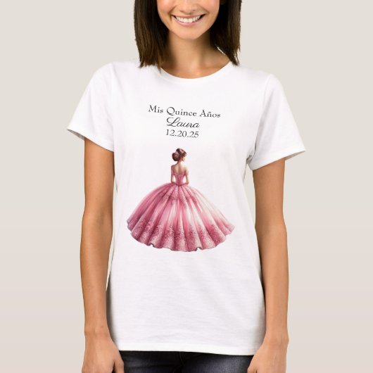 Elegant Quinceañera Princess T-shirt - Custom (Voorkant)