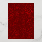 Elegant Quinceanera Red Rose Gold Folie Uitnodiging (Achterkant)