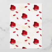 Elegant Quinceañera Red Rose in het Spaans Folie Uitnodiging (Achterkant)