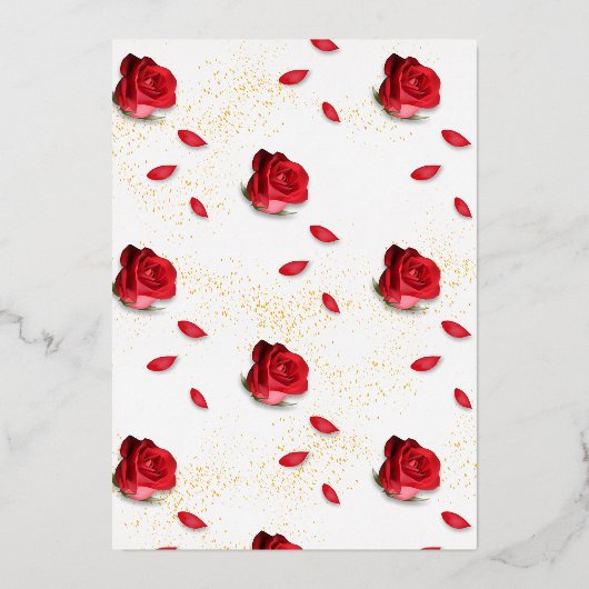 Elegant Quinceañera Red Rose in het Spaans Folie Uitnodiging (Achterkant)