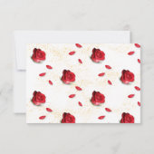 Elegant Quinceañera Red Rose responskaarten RSVP (Achterkant)