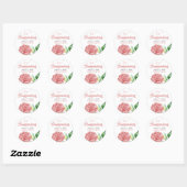 Elegant Quinceanera Roze Rose Waterverf Custom Ronde Sticker (Vel)